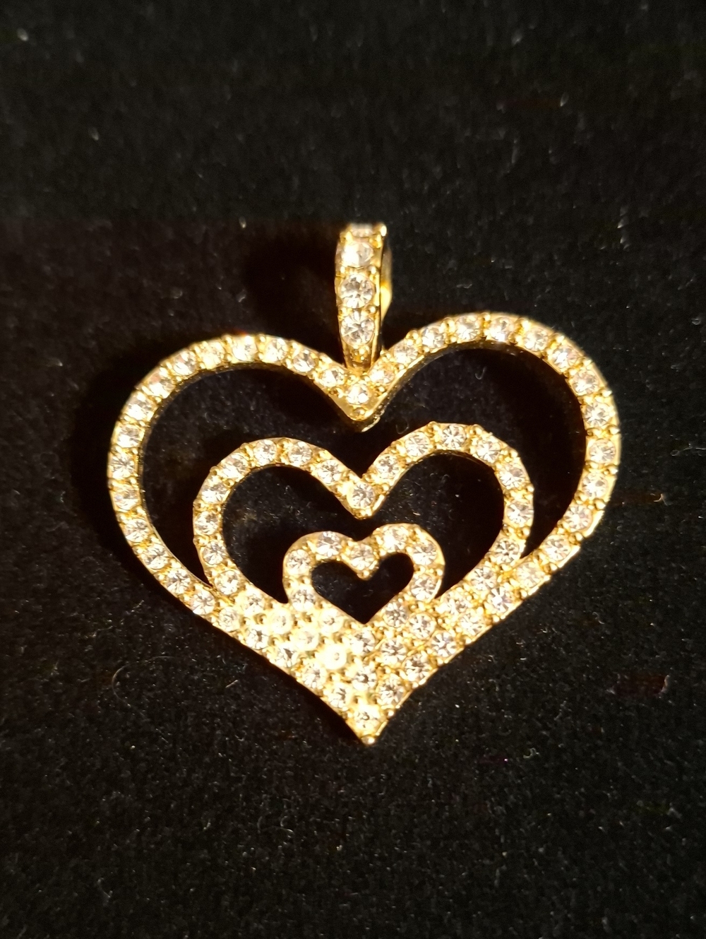 Gold Nolan MILLER Heart Pendant with Crystals